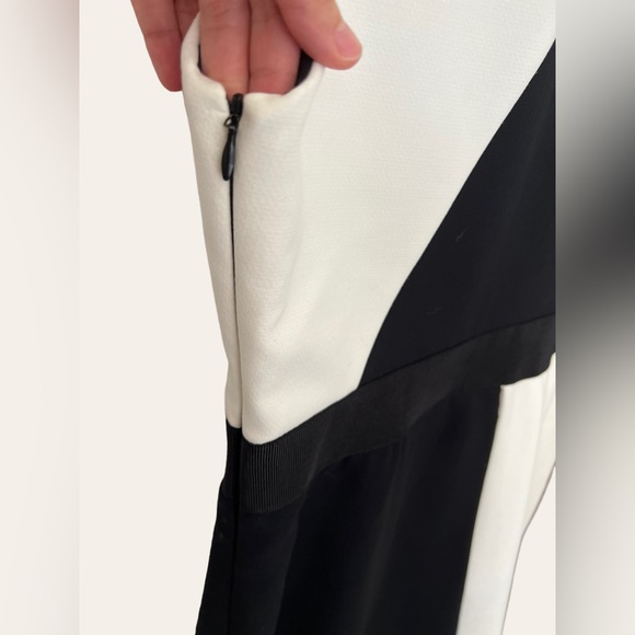 MILLY NEW Black & White Asymmetrical Sleeveless Colorblock Dress Size 8 - Picture 8 of 12